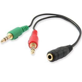 Ewent EC1642 Cable Adaptador Audio Jack 3.5mm 4-pin Hembra a 2x Jack 3.5mm 3-pin Macho para Auriculares con Micrófono Negro 0.15m Precio: 4.99000007. SKU: S0230413