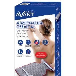 AVANT Almohadilla Eléctrica Cervical 100W, 3 Temperaturas, 63 cm x 42 cm con Sujeción para Cuello, Cómoda y Terapéutica