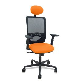 PIQUERAS Y CRESPO Silla Zulema sincro malla negra asiento bali naranja brazos 2D ruedas 65mm cabecero Precio: 205.89000025. SKU: B156L93VMW