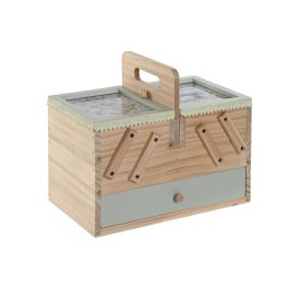 Costurero Vintage DKD Home Decor Natural Verde Menta 15.5 x 23 x 26.5 cm (2 Unidades)