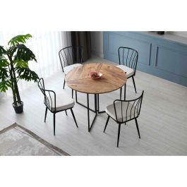 Mesa de comedor redonda 4 personas Pino Atlántico - 100 x 100 x 72 cm - YAPRAK - MEN8683342538800