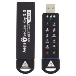 Apricorn Aegis Secure Key 3.0 USB Flash Drive 16GB, Cifrado Hardware AES 256-bit, PIN Teclado, USB 3.1, FIPS 140-2 Nivel 3, IP68