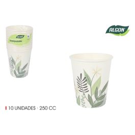 Set de 10 vasos de cartón Flora 250 cc - Algon (24 Cajas) Precio: 17.69000035. SKU: B15CAHBZBE