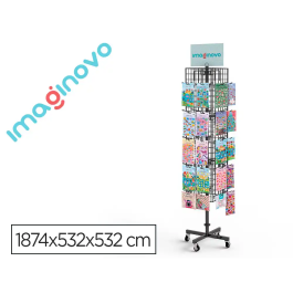 Imaginovo Expositor Metálico Giratorio con 40 Ganchos Ajustables, Surtido Cerrado 630uds, Dimensiones 1874x532x532 Precio: 730.88999962. SKU: B12NZ9MQAX