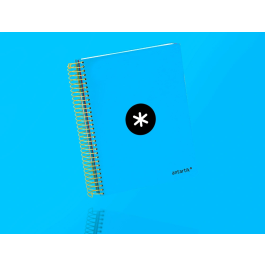 Antartik Cuaderno Espiral A5 Micro Tapa Forrada 120 Hojas 90g Liso Azul
