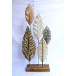 DKD Home Decor Decoración Balines Hojas de Albasia y Hierro Marrón Beige Natural 81 cm Alto Precio: 67.78999953. SKU: S3018783