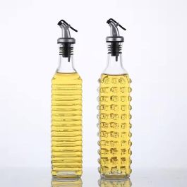 Inde Aceitera de Vidrio 500 ml con Tapón, 6x6x30 cm (24 Unidades)