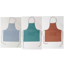 Delantal con Bolsillo DKD Home Decor Marrón Turquesa Poliéster Algodón Verde Azul cielo (70 x 0.5 x 80 cm) (3 pcs)