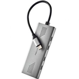 NGS Wonder4-C Hub USB-C de 4 puertos USB 3.0, transferencia de datos de 5 Gbps, carcasa de aluminio para PC/Mac/Tabletas