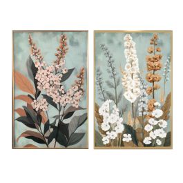 DKD Home Decor Cuadro Shabby Verde Menta 3.5 x 120 x 80 cm (2 Unidades) Aluminio MDF Flores