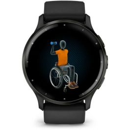 Garmin GAR1701825584298 Reloj GPS Conectado Venu 3 WiFi Pantalla 1.4 pulgadas Caja Acero Gris Negra Correa Silicona Negra