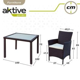 Conjunto de mesa (100x75 cm) + 4 sillas (60x61x84 cm) aktive