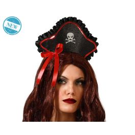 Diadema Sombrero Pirata Negro Con Calavera, Lazo Y Volante Rojo Precio: 1.49999949. SKU: B169XKT75M