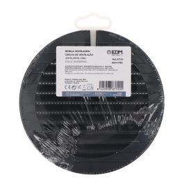 Edm Rejilla de Ventilación Redonda Ø125mm Empotrable con Mosquitera ABS Gris Antracita