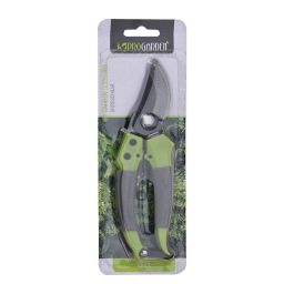 Progarden Tijeras de poda con mango verde/negro, cuchilla de acero al carbono 185mm