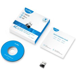 Cudy WU650 Adaptador Wi-Fi USB Mini AC650 Doble Banda 2.4/5GHz (433Mbps) para PC/Portátil