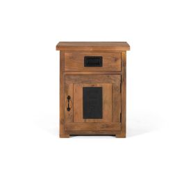 Giner y Colomer Mesita de Noche de Madera de Mango con Puerta y Cajón, 64x51x40 cm Precio: 266.1879. SKU: B126L9AVBN