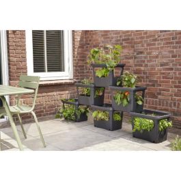 ELHO - Maceta - Green Basics Stack & Grow Large - Living Black - Exterior - L 35.1 x W 50.9 x H 35.7 cm ELHO - Maceta - Green Basics Stack & Grow Large - Living Black - Exterior - L 35.1 x W 50.9 x H 35.7 cm