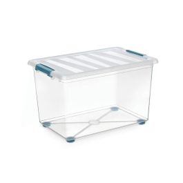 Caja katla transparente 57l con ruedas y asas ergonomicas 59x39x36,5cm