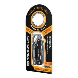 True Multiherramienta 9 en 1 de Acero Inoxidable con Mosquetón, Alicates, Cuchillo y Más