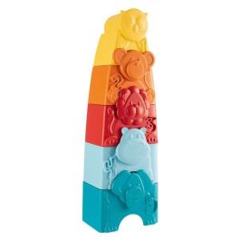 Chicco Torre Apilable Animalitos 2 en 1 para Desarrollar Lógica y Habilidades Manuales, Juguete Infantil Educativo, 11x7x35 cm