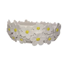 DKD Home Decor Centro de Mesa Blanco Amarillo Flores Margaritas Cerámica 32 x 32 x 10 cm Precio: 32.49999984. SKU: B1KDPTP6VC