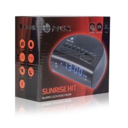 DESPERTADOR NGS SUNRISE HIT - DISPLAY LED - RAFIO FM/AM - ALARMA DUAL(RADIO/ZUMBIDO) - FUNCIÓN SNOOZE/SLEEP TIMER - ALIMENTACIÓN 230V/2*AAA
