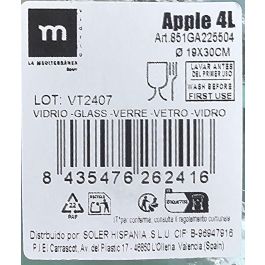 Inde Garrafa de Vidrio 4L Ø19x19x30 cm (4 Unidades)
