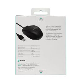 eSTUFF G120 - Ratón óptico USB ambidiestro con cable, 1200 dpi, clics silenciosos