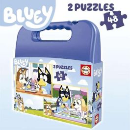 Educa Puzzles Bluey 2x48 Piezas en Maletín para Niños de 4 a 6 Años