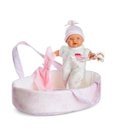 Muñeco lloroncete en canasta rosa. con mecanismo llora si le quitas el chupete 28 cm Precio: 30.17619. SKU: S2411447