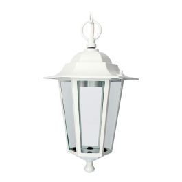 Farol de aluminio y cristal para techo ip44 e27 60w color blanco ø19,5x90,5cm modelo zurich.