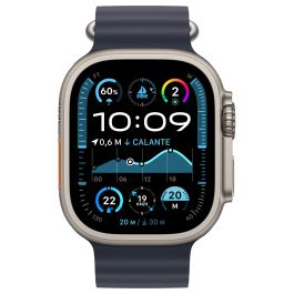Apple Watch Ultra 2 GPS + Cellular 49mm Titanio Natural con Correa Océano Azul - Smartwatch con OLED, 64GB, Resistencia IP6X, 100m, MIL-STD-810H