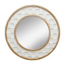 DKD Home Decor Espejo Scandi Abstracto Blanco Natural con Marco de Papel Maché y Pino - Total 92x92 cm, Espejo Interior 58x58 cm Precio: 146.4999998. SKU: B1AKBHD8DE