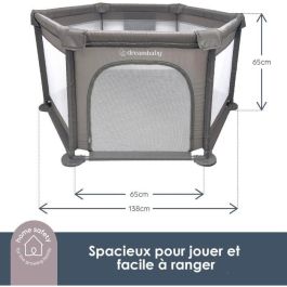 Dreambaby DRE9312742495077 Parque infantil Explore Park 6 lados con base de tela acolchada Ø 1,40 m H 70 cm Topo