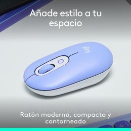 Logitech Ratón Inalámbrico Pop Mouse Lila - Alta Precisión, Personalizable, Multidispositivo