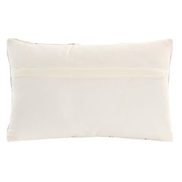 DKD Home Decor India 24 Cojín Estilo Boho Crudo Natural 30 x 50 cm (2 Unidades) Bordado a Mano
