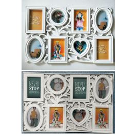 Marco de Fotos DKD Home Decor 8 fotos Cristal Blanco PP (58 x 2 x 37,5 cm) (2 Unidades) Precio: 13.78999974. SKU: B1C88KEZ4L