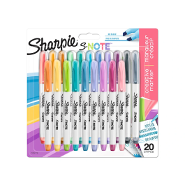 Sharpie S-Note Rotulador Permanente Punta Biselada Blister 20 Unidades Colores Surtidos