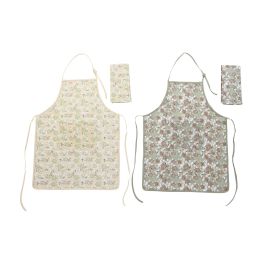 DKD Home Decor Ivy&daisy 2022 Delantal Tradicional de Algodón Verde Beige 108 x 60 cm Set de 2 Precio: 14.69000016. SKU: B1EPBMN554