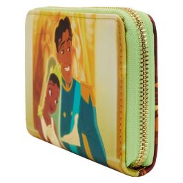 Loungefly Cartera Disney La Princesa Tiana y el Sapo Cremallera 15x10cm con 4 Ranuras para Tarjetas y Forro a Juego