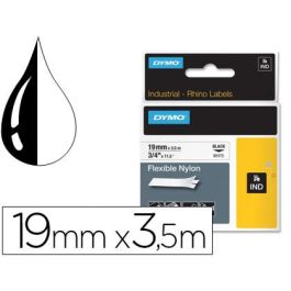 Dymo Rhino Cinta De Etiquetas Industrial Adhesiva Id1-19, Negro Sobre Blanco De 19 mmx3´5 M, Nylon Flexible S0718120 Precio: 23.89000042. SKU: B1GS9T8699