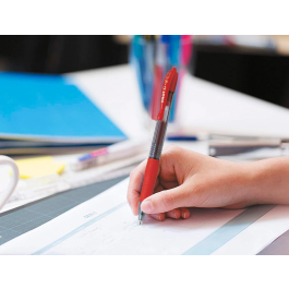 Bolígrafo Pilot G-2 Rojo Tinta Gel Retráctil Sujeción de Caucho Trazo 0,4 mm en Blister