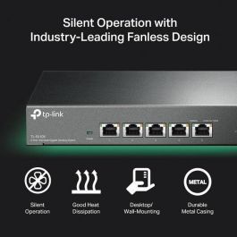 Omada 5× 10Gbps, 100 Gbps, 32 K MAC, 2 Mb Buffer, 21.4 W Max, 226×131×35 mm Omada 5× 10Gbps, 100 Gbps, 32 K MAC, 2 Mb Buffer, 21.4 W Max, 226×131×35 mm