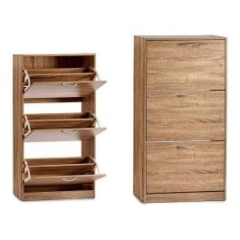 Giftdecor Zapatero de Madera 3 Pisos Color Beige Roble 60x116x24 cm