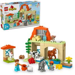 LEGO 10416 DUPLO My Town Cuidando Animales de Granja, Juguete Educativo para Bebés, Incluye Casa y Minifiguras de Caballos