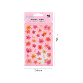 Imaginovo Pegatinas Flores Rosas Papel 190x104 mm Blister Scrapbook Adhesivos Decorativos