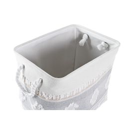 Cesta Boho DKD Home Decor Gris Blanco 35 x 40 x 45 cm Set de 2 Cesta Boho DKD Home Decor Gris Blanco 35 x 40 x 45 cm Set de 2