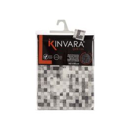Kinvara Mantel Loneta Antimanchas Cuadros Gris 140x180 cm (Set de 6)