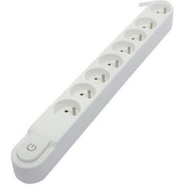 CHACON Regleta de alimentación 8 enchufes 16A con interruptor, cable de 3 m HO5VV-F 3x1.5 mm² blanco